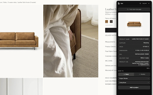 Liru :: Add products from any store to your interior design projects