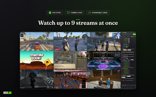 KickLab :: Watch multiple Kick streams at once, control quality, and get 7TV/BTTV/FFZ emotes — player & chat tweaks for Kick.com.
