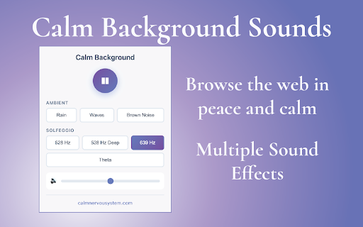 Calm Background Sounds :: Play calming ambient sounds while you browse. Choose from rain, ocean waves, or white noise to help you focus and relax.