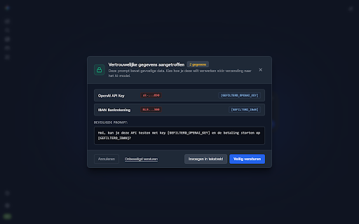 SafeInput AI – Real-Time Data Leak Prevention :: Protect confidential information, credentials, and sensitive data from leaking into prompts. 100% local in browser.