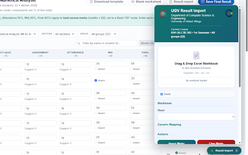 UGV Academic Import :: An extension for updating academic data on UGV portal