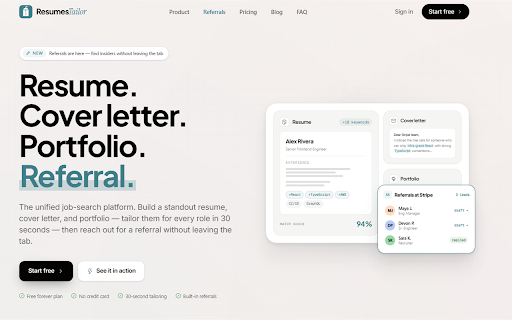 ResumesTailor :: One-click resume and cover letter tailoring for any job posting.
