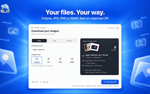 Image Downloader by PinVari — Bulk Download & ZIP :: Download website images in bulk. Filter, convert to JPG, PNG or WebP, and save organized ZIPs. No account needed.