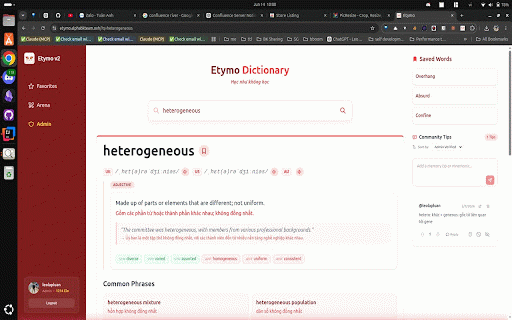Etymo Dict :: Learn words with their etymology, track them, and test your skills.
