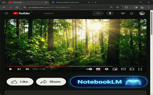 YouTube to NotebookLM :: Send YouTube videos to NotebookLM with one click. Add any video or playlist as a source for AI notes without leaving the page.
