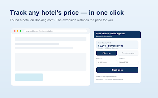 מעקב מחירי מלונות ב‑Booking.com | קהילת למטיילים :: מבית קהילת למטיילים — עקבו אחרי מחיר מלון ב‑Booking.com בלחיצה אחת, וקבלו התראה במייל ובדפדפן כשהמחיר יורד.