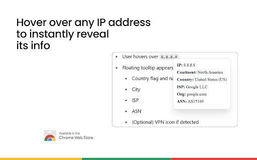 Hover IP – Instant IP Address Lookup Tool :: Instantly view IP address info like location, ISP, and more by hovering. Fast, private, and accurate IP lookup made easy.