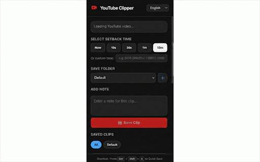 YouTube Clipper :: Save and export YouTube clips with custom setback times and folders. Share via instant HTML redirect links that open on any device.