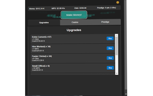Virtual Billionaire :: Click to make money, buy upgrades, gamble, and prestige!