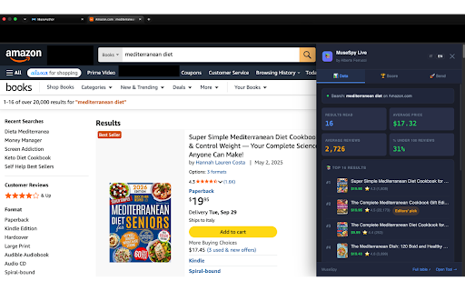 MuseSpy Live :: Analyze Amazon KDP books and niches in real time. The MuseSpy satellite.
