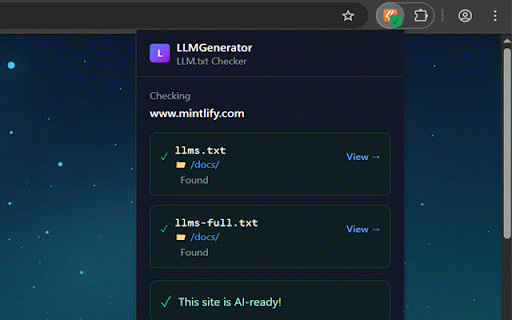 LLMGenerator - LLM.txt Checker :: Check if websites have llms.txt and llms-full.txt files for AI discovery. Instantly see if sites are AI-ready.