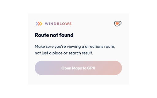 Maps to GPX Exporter - WindBlows :: One-click handoff to convert Google Maps directions into a GPX file.
