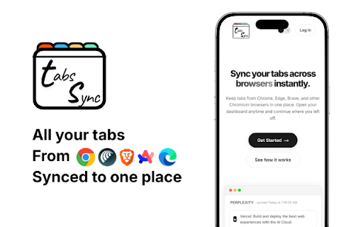 TabSync :: Your tabs from Chrome, Brave, Arc, Perplexity and others, now saved to a common web dashboard. Access them from any device!