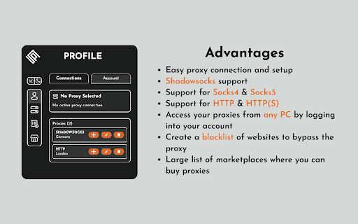 SetProxy - Connect to Shadowsocks/Socks/Http(s) Proxy :: Set Proxy Extension supports multiple proxies and allows you to switch between them. Allow Shadowsocks, Http(s) and Socks4/5