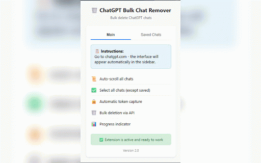 ChatGPT Bulk Chat Remover :: Bulk delete ChatGPT chats with auto-scroll, selection and API-based deletion