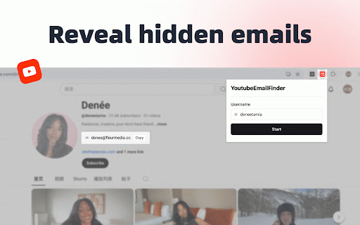 YouTube Email Finder for Instant Influencer Contact Info :: Connect with YouTube influencers fast using this free email finder—an easier alternative to Wednesday, Favikon and Kolr.