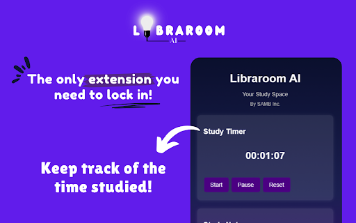Libraroom AI: Your Study Space :: A Chrome extension study space with a timer, notes, to-do list, and study music.