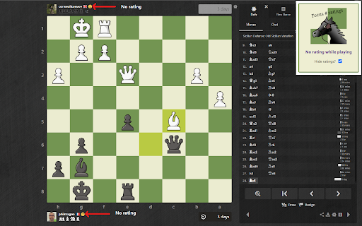 Chess Play with no rating :: Don't see chess.com ratings while playing