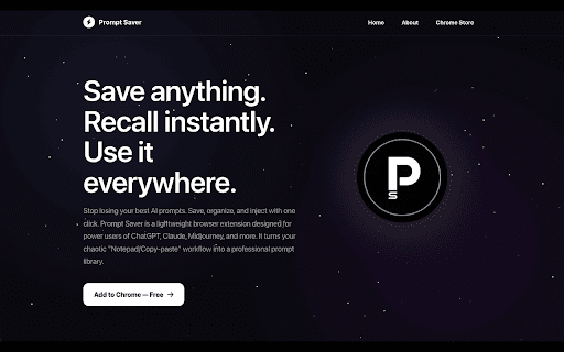 Prompt Saver :: Save and manage your chatbot prompts efficiently