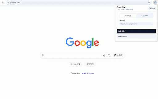 Copy Tab Info :: Copy current Tab title and url