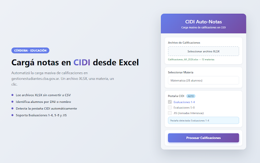 Rocket CIDI :: Carga masiva de calificaciones en CIDI desde XLSX (IEM — con DNI o solo Alumno)