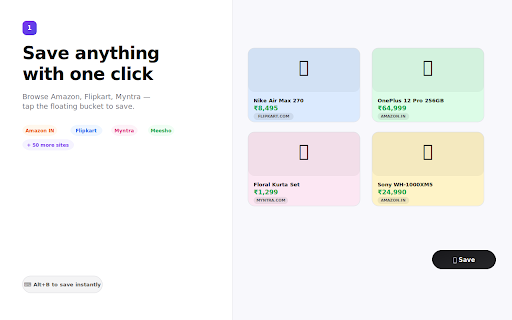 BucketLinks – Save Anything, Anywhere :: Save products from your favorite shopping sites into beautiful visual buckets. India's smartest wishlist extension.