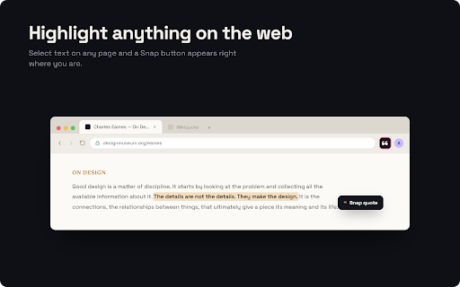 Pullquote :: Turn any words on the web into a beautiful, share-ready quote card, in one click.