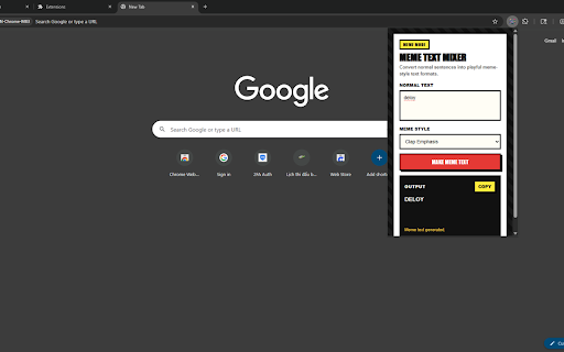 Meme Text Mixer :: Turn plain text into classic meme-style lettering in one click.