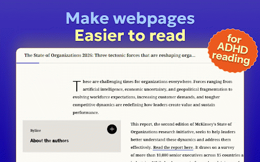 Bolden- Read faster (ADHD) :: Bolden enhances reading by applying a gradient visual style to text on web pages, helping users maintain focus and reading flow.