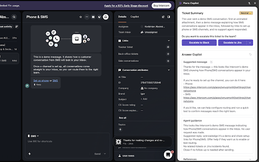 Pluno Copilot :: Opens Pluno as a browser side panel for support platforms.