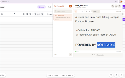 Notepad.is :: A fast notepad to Write, Organize, and Save notes instantly.