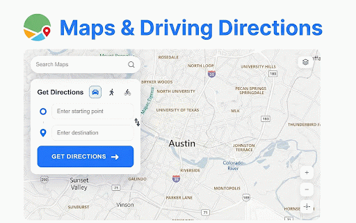 View Driving Directions :: Shows a driving directions widget on every page.