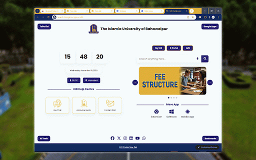 IUB Portals New Tab :: Within this one app you will find all IUB portals. Which you can access with one click