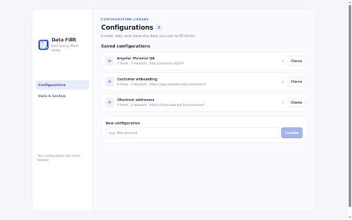 Data FillR :: Browser extension to automatically fill data into websites.
