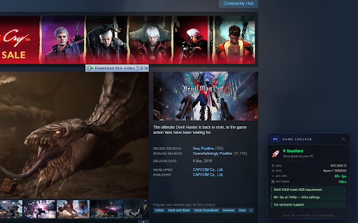 PC Game Checker – Steam Compatibility :: Enter your GPU, CPU, RAM, OS & storage — get instant FPS estimates, settings recommendations & upscaling info for any Steam game.
