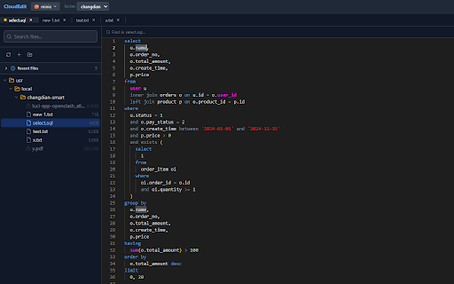 CloudEdit :: Edit files on S3 storage (MinIO, OSS, AWS S3) from your browser. Encrypt credentials, format code, multi-tab.