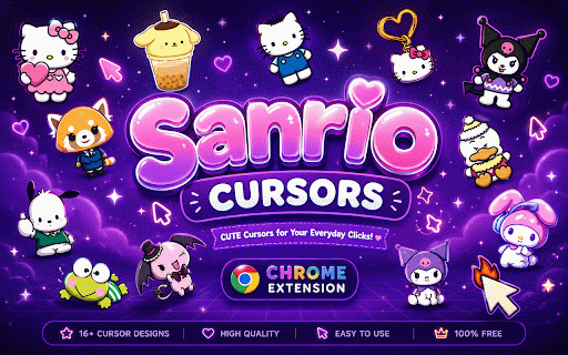 Sanrio Cursor - Hello Kitty & Kuromi Chrome :: Apply this Sanrio cursor! Perfect for fans of Hello Kitty, Kuromi, My Melody, Cinnamoroll & Aggretsuko!