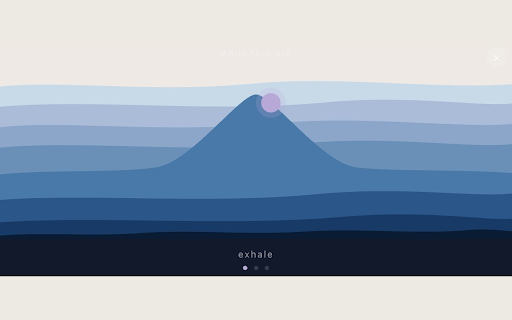 Mountain Air :: A calming 4-7-8 breathing exercise that appears when you return to your desk.