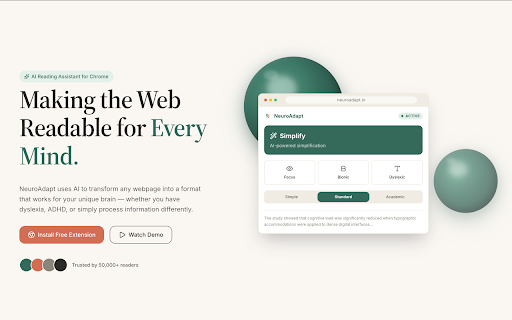 NeuroAdapt :: AI-powered web accessibility for Dyslexia, ADHD, and more.