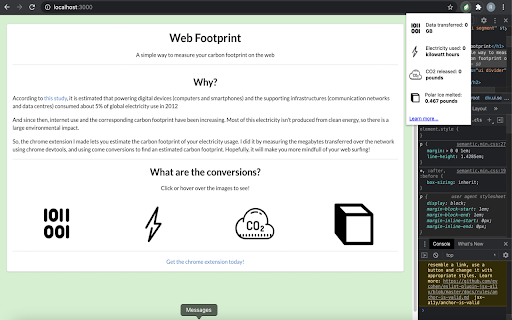 Web Footprint :: Finds your total network use and carbon footprint from the web!