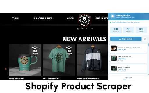 Shopify Product Scraper :: Scrape all products from any Shopify store using products.json