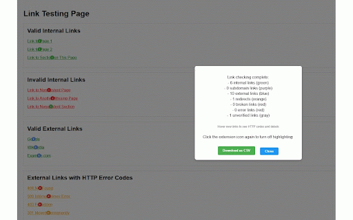 Link Highlighter :: Highlights links on a webpage - internal, external, subdomain links, with broken link detection option