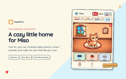 PawPix - Pixel Pet :: A cozy pixel pet that lives in your browser. Feed, play, rest, and grow together.