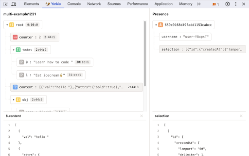 Yorkie Devtools :: A browser extension that helps you debug Yorkie.