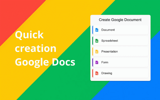 Google Docs Creator :: Quick Google Docs creation - documents, spreadsheets, presentations and more