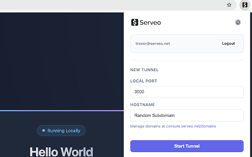 Serveo :: Instantly share your local web server with the world.