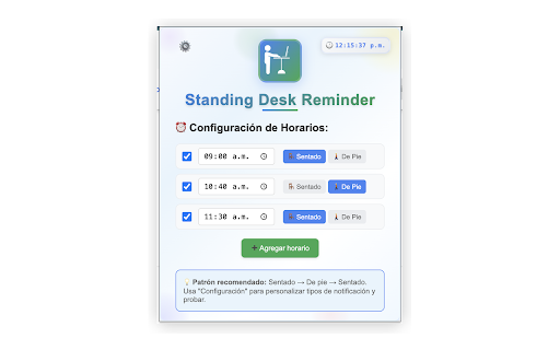 Standing Desk Reminder :: Notificaciones para alternar entre trabajar de pie y sentado