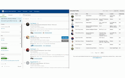 LinkedIn Profile Exporter :: Extracts profiles from LinkedIn search results pages.