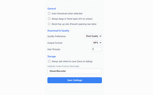 Simple Stream Recorder :: Automatically detect and download HLS/M3U8 video streams. Convert and merge TS chunks into MP4, MKV, or TS seamlessly.
