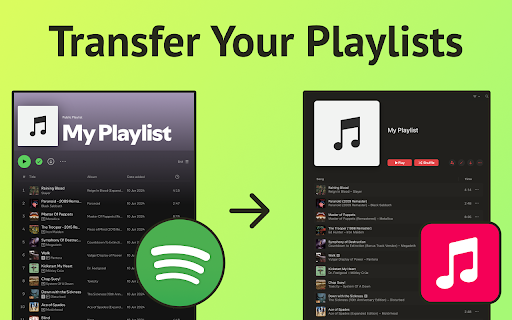 Spotify to Apple Music Playlist Converter :: An easy-to-use Spotify to Apple Music playlist converter. This handy tool can effortlessly transfer Spotify playlist to Apple Music